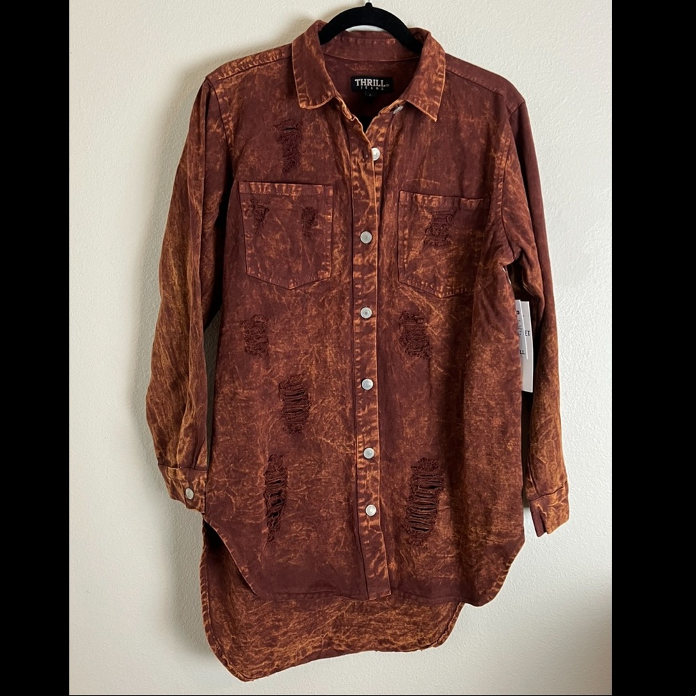 Distressed Button Up